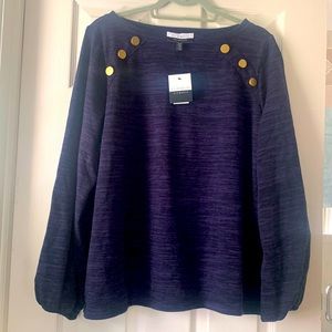 Eloquii Elements purple & black 22/24 top with gold button detail NWT!